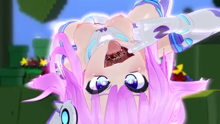 1_minute_long 1boy 1girls 3d animated big_penis black_screen_roulette blank_thumbnail blowjob deepthroat dogoo_man fellatio female long_hair longer_than_one_minute male mantis_x monster nepgear neptunia_(series) on_back oral oral_sex penis purple_hair size_difference small_breasts sound sword_swallowing_position throat_bulge throat_swabbing throbbing tight_clothing upside-down video