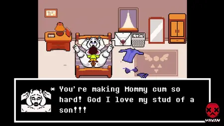 1girls 2boys animated anthro anthro_penetrated asgore_dreemurr bad_parenting bdsm bed big_ass big_breasts black_screen_roulette blowjob bondage cheating cheating_wife cougar cucked_by_human cuckold curvaceous curvy deltarune dialogue dialogue_box dominant_human fellatio furry huge_ass huge_breasts human human_on_anthro incest interspecies kris_(deltarune) large_ass large_breasts large_penis larger_female legs_up long_video longer_than_30_seconds male_human/female_anthro male_human/female_monster mating_press mayin milf missionary_position monster_girl mother mother_and_son netorare oral pixel_animation pixel_art reverse_cowgirl_position sex size_difference smaller_male sneaky_sex son sound sound_effects stealth_sex straight text text_box thick_thighs thighs toriel under_the_table video white_fur wide_hips