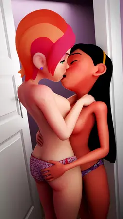 2girls 3d 9:16 aged_up animated ass ass_grab ben_10 black_hair black_screen_roulette breasts cartoon_network crossover disney female female/female female_only freckles gwen_tennyson hand_on_ass kissing lesbian long_hair loop medium_hair mp4 nipples no_bra no_sound panties pixar power_point powerpoint red_hair shorter_than_30_seconds standing teenager the_incredibles toastycogames topless underwear vertical_video video violet_eyes violet_parr yuri