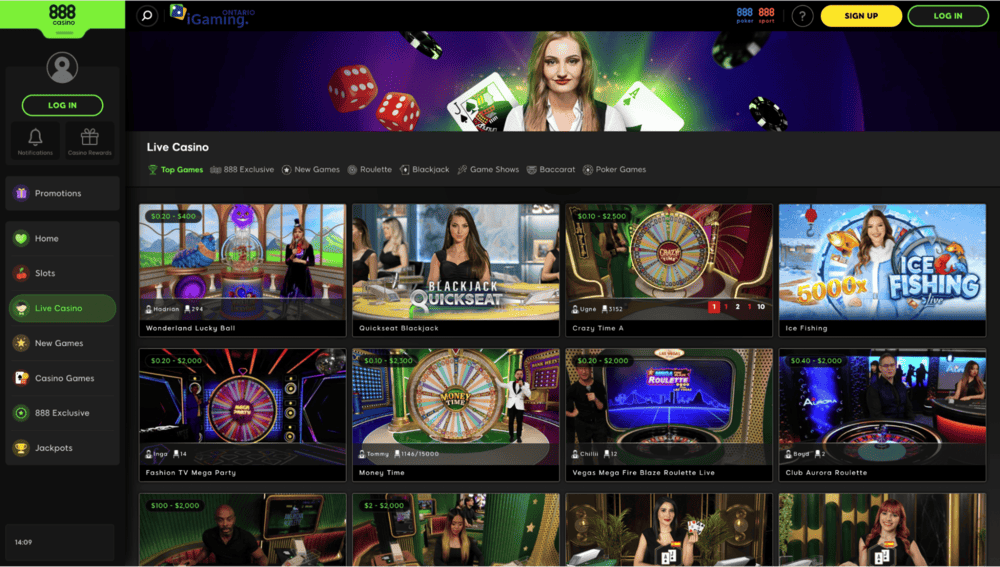 888casino live dealer games lobby