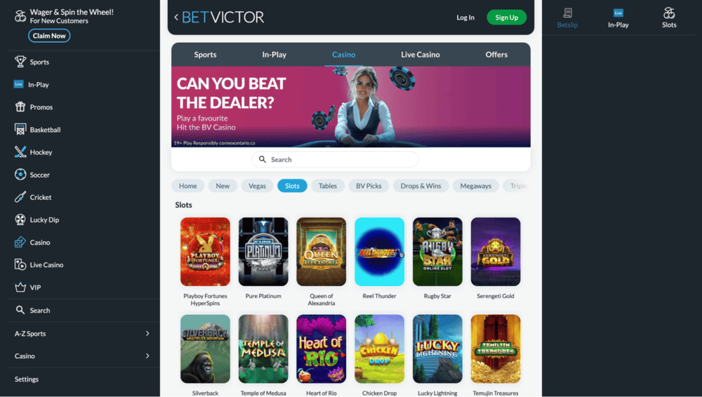BetVictor casino homepage