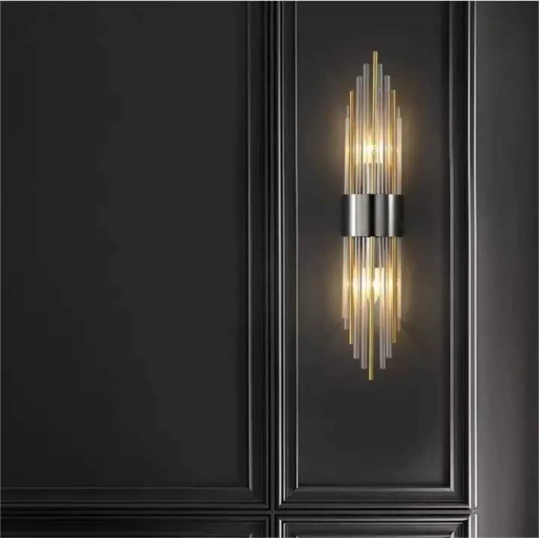 Modern Gold and Crystal Indoor Wall Light – Best Wall Light for Bedroom & Entryway