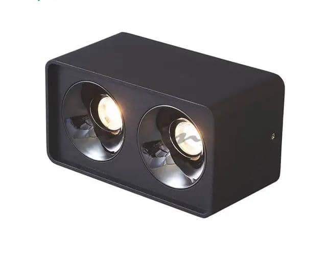 Black Dual-Face 18Watt LED Cantilever Ceiling Light– Modern Adjustable Spotlight Fixture.