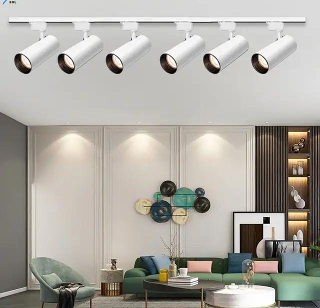 White Modern Surface Track Light, 20Watt Adjustable LED Ceiling Fixture for Home & Commercial Use.