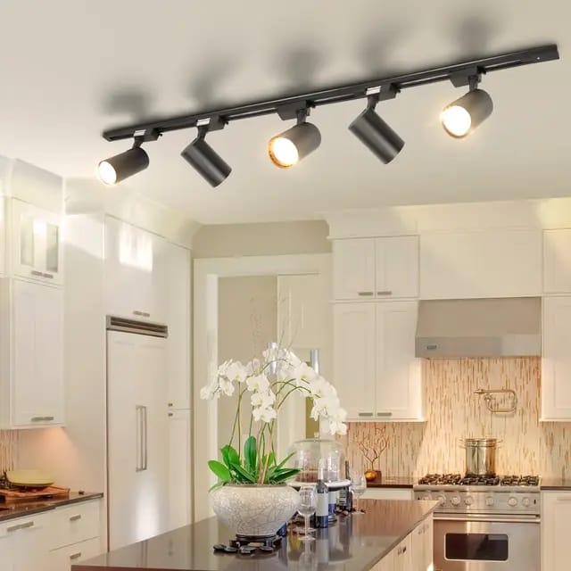 20Watt Adjustable LED Track Lighting System– Modern Black Ceiling Fixture.