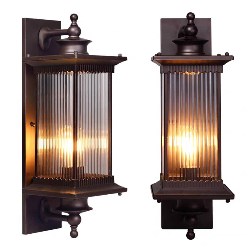 This Elegant Brown Aluminum Outdoor Fence Light– Modern Pillar Light Design for Home Exteriors.