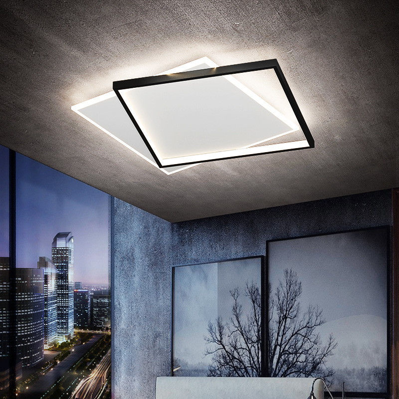 Luxury Modern Ceiling Light Fittings – Black Square LED Ceiling Lamp for Living Room &amp; Bedroom.