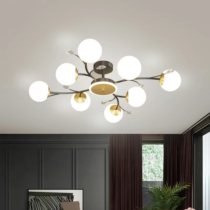 Designer 8-Head Nordic Ceiling Light for Dining Room and Living Room.