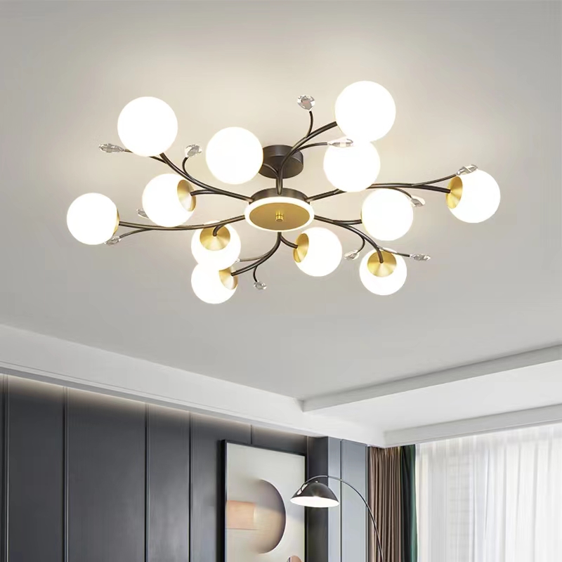 Designer 12-Head LED Ceiling Light for Living Room and Dining Room.