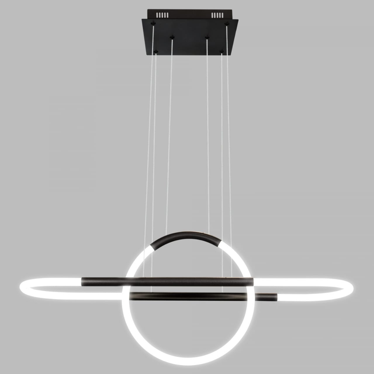 Nordic Ring LED Chandelier with White Base – Modern Pendant Ceiling Light.