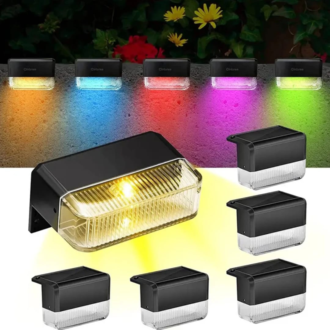 Modern Solar Wall Light Outdoor – Dual-Mode LED Lamp with Warm White & RGB Colors.