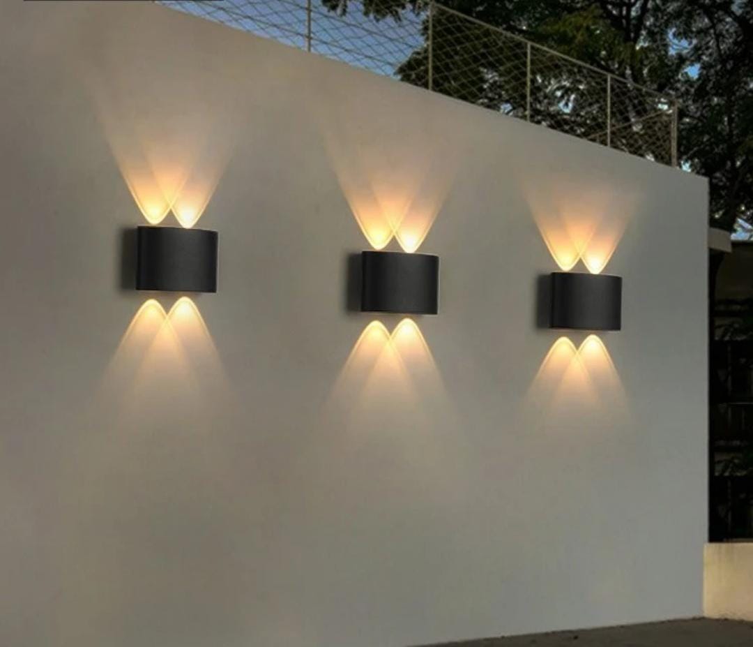 Modern Matte Black Curved Rectangular LED Outdoor Wall Light Waterproof Elegant Design for Home, Garage, Front Door, Pathways & Outdoor Decoration