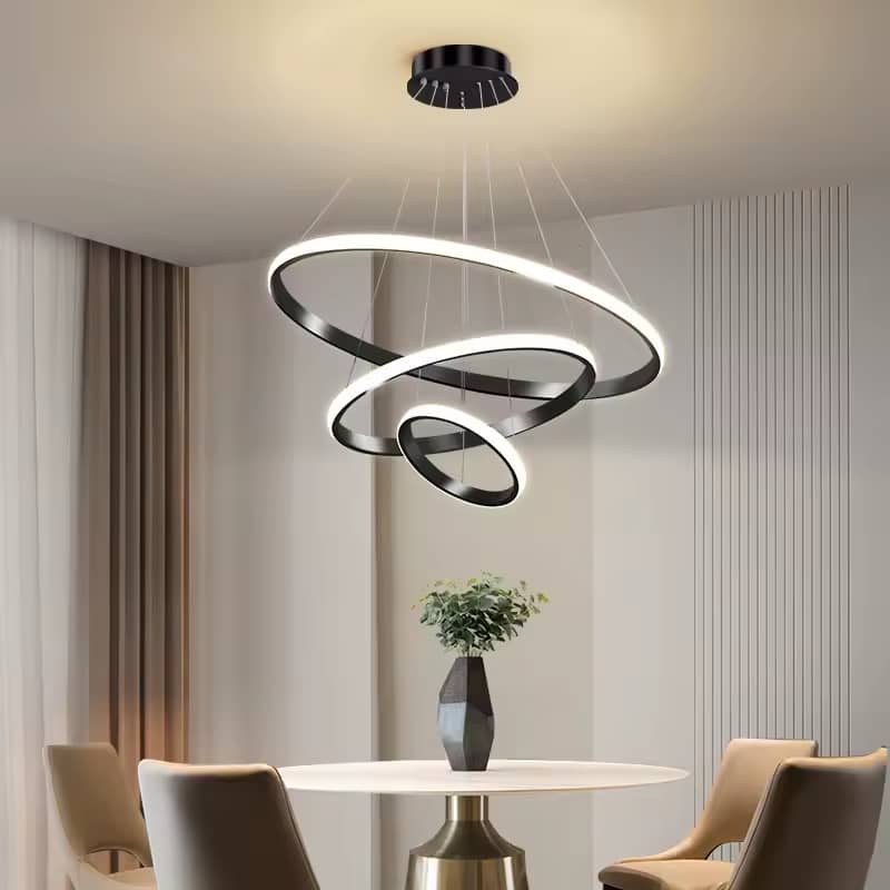Matte Black Nordic LED Chandelier – Perfect for Dining &amp; Living Rooms.