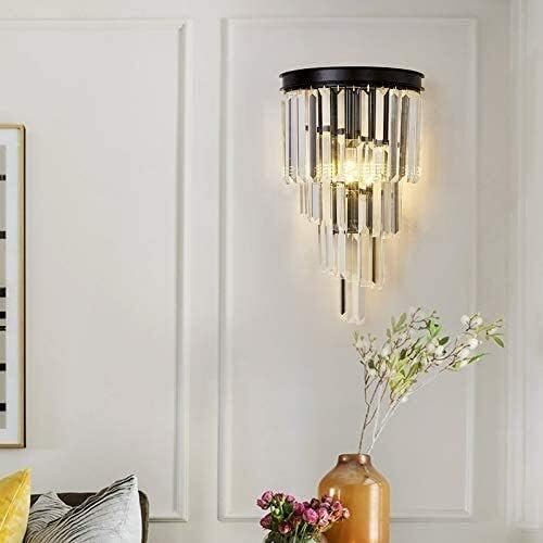 Matte Black Crystal Wall Lamp – Best Modern Indoor Wall Light for Living Room &amp; Hallway.