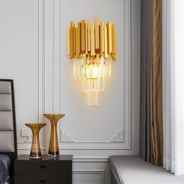 Decorative Gold Crystal Wall Light – Luxury LED Lighting for Bedroom &amp; Hallway.