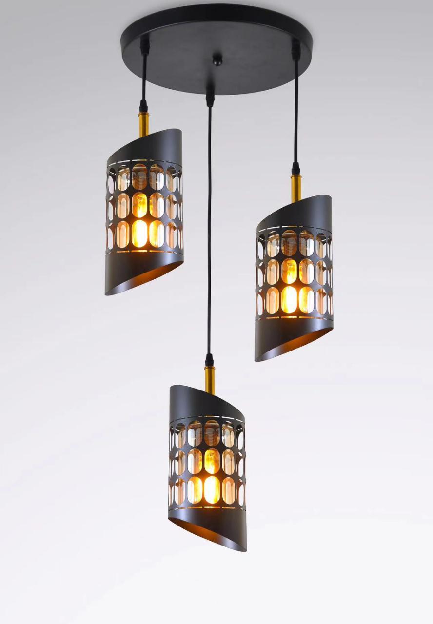 Triple Head Rope Pendant Light – Industrial Decorative Ceiling Drop Light.