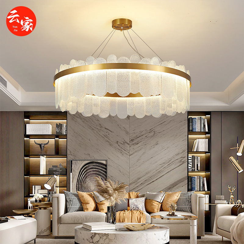 GoldCrystal Chandelier for Large Living Rooms, Lounges &amp; Hallways.
