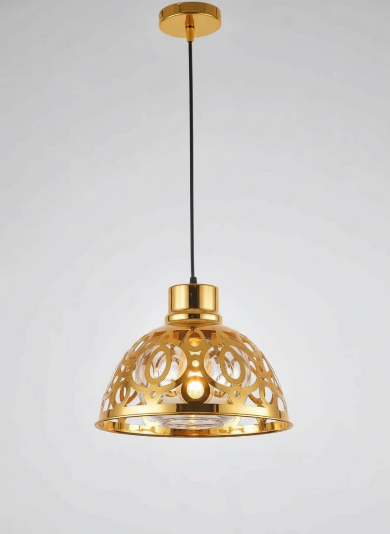Stylish Gold Pendant Light for Bedroom and Kitchen.