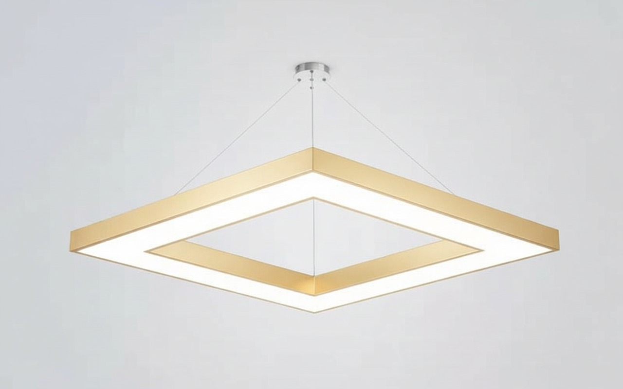 Nordic LED Chandelier - Gold Linear Pendant Light for Modern Interiors.