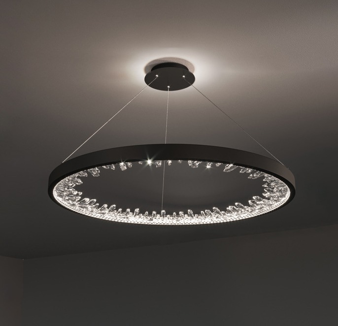 Elegant Black Nordic Ring Chandelier for Bedroom and Living Room.