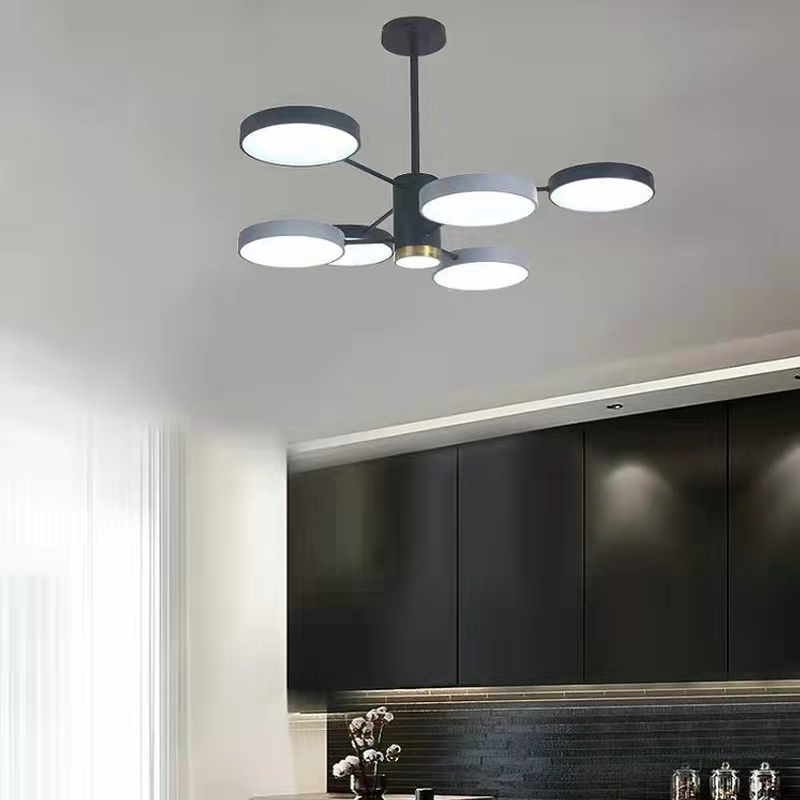 6-Head Nordic LED Multi-Disc Chandelier for Living Room, Bedroom &amp; Office.