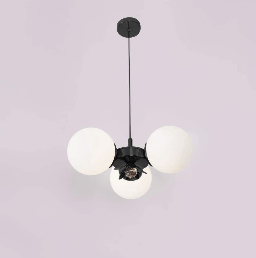 Black and White Globe Pendant Chandelier – Scandinavian Style.