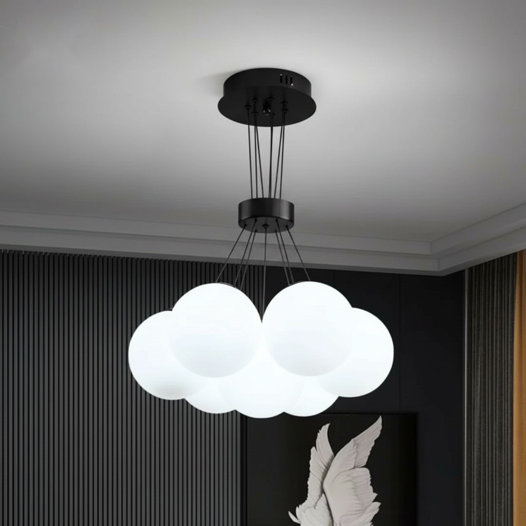 Nordic Glass Globe Chandelier for Dining Room – Modern Scandinavian Lighting.