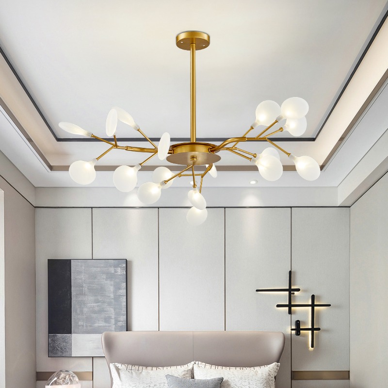 Nordic Gold Branch LED Chandelier - 18-Strand Luxury Modern Ceiling Light.
