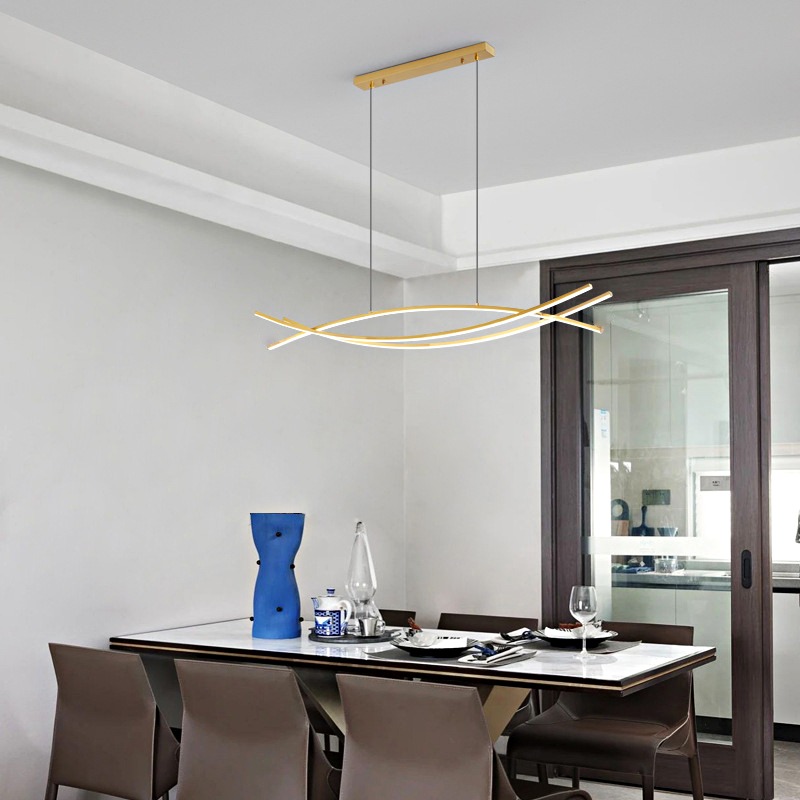Nordic Linear LED Ceiling Pendant Lamp for Dining Room &amp; Kitchen.