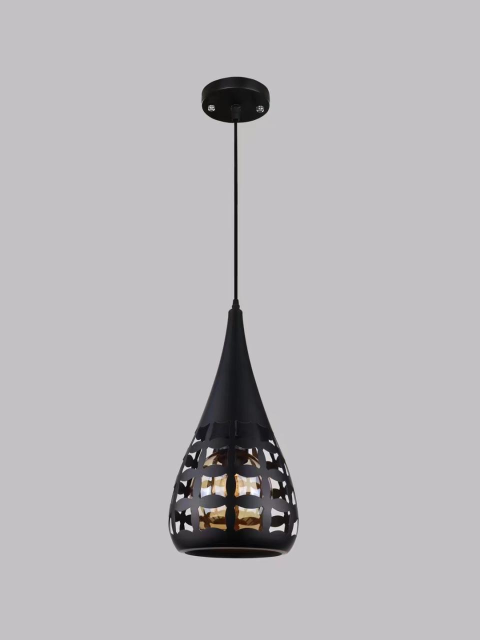 Matte Black Pendant Light – Industrial Rope Cage Droplight for Home.