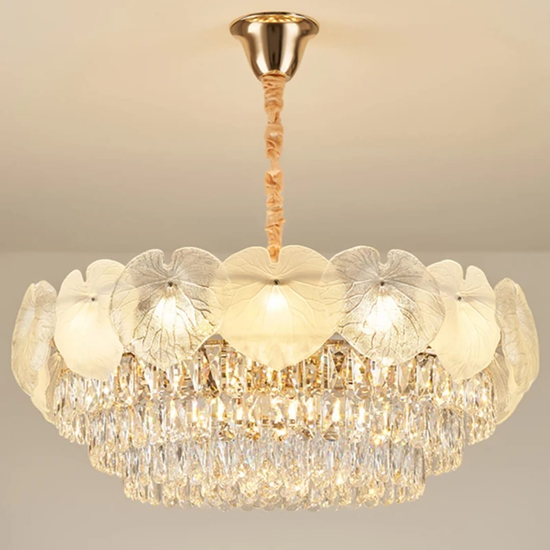 Round Crystal Pendant Chandelier for Modern Interiors.