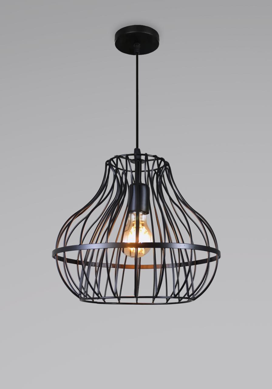 Stylish Black Cage Design Hanging Drop Lamp | Modern Industrial Pendant Light.