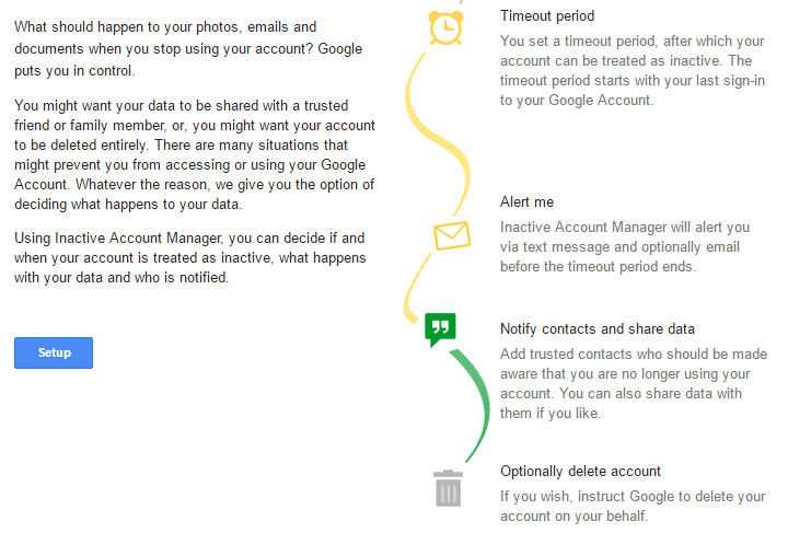 google inactive  testament manager