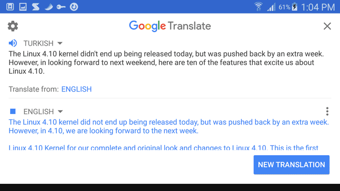 make android read out news