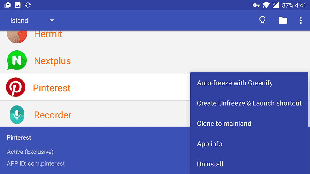 Island Android Sandbox for Parallel accounts