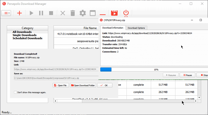 Persepolis download manager