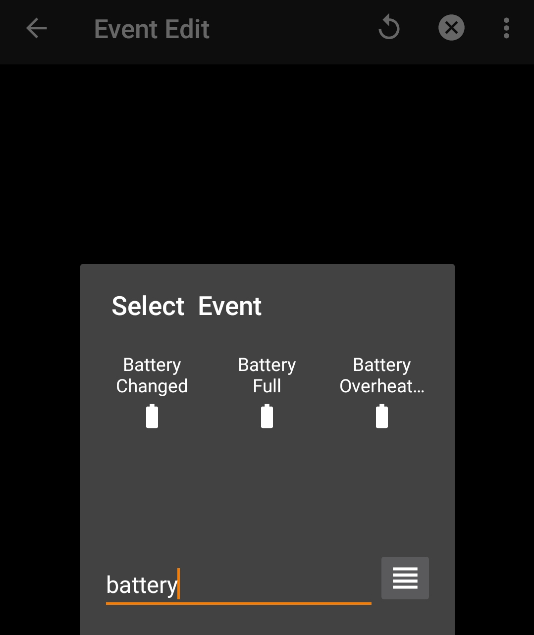 tasker battery full event
