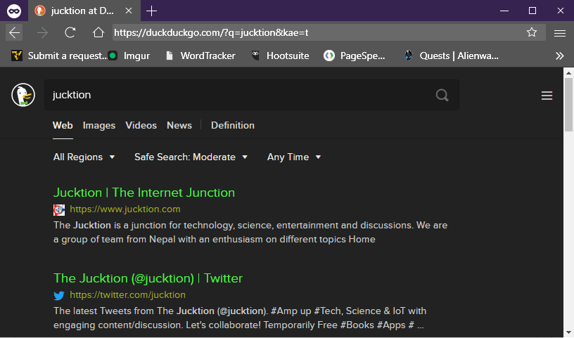 Duckduckgo dark theme