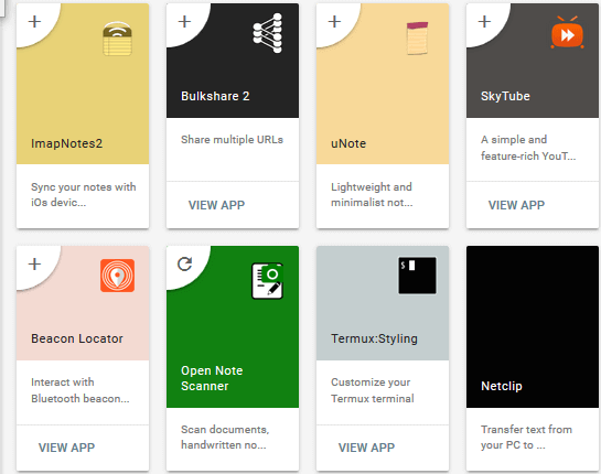 Screenshot of fossdroid website with some applications