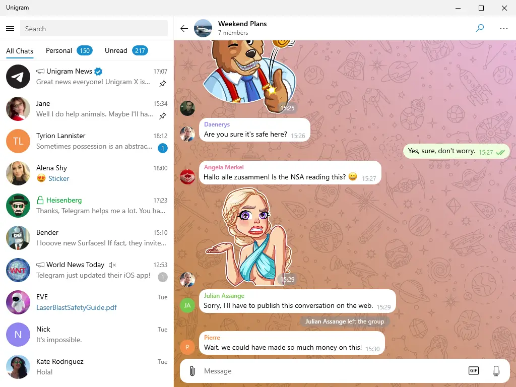 Unigram: Telegram UWP App for Windows 10