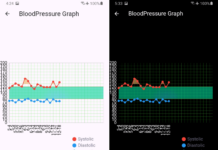Health Log App to record medical test results in Flutter HealthLog with blood pressure graph
