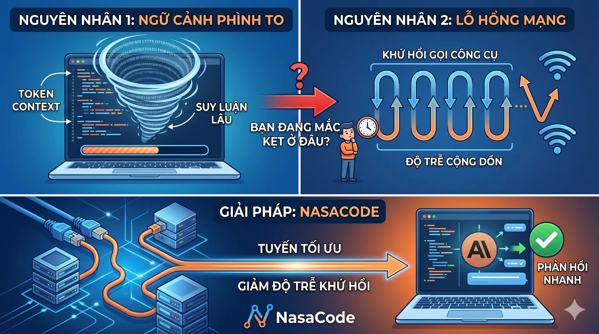 Claude Code chạy chậm? Cách tách lỗi ngữ cảnh và mạng