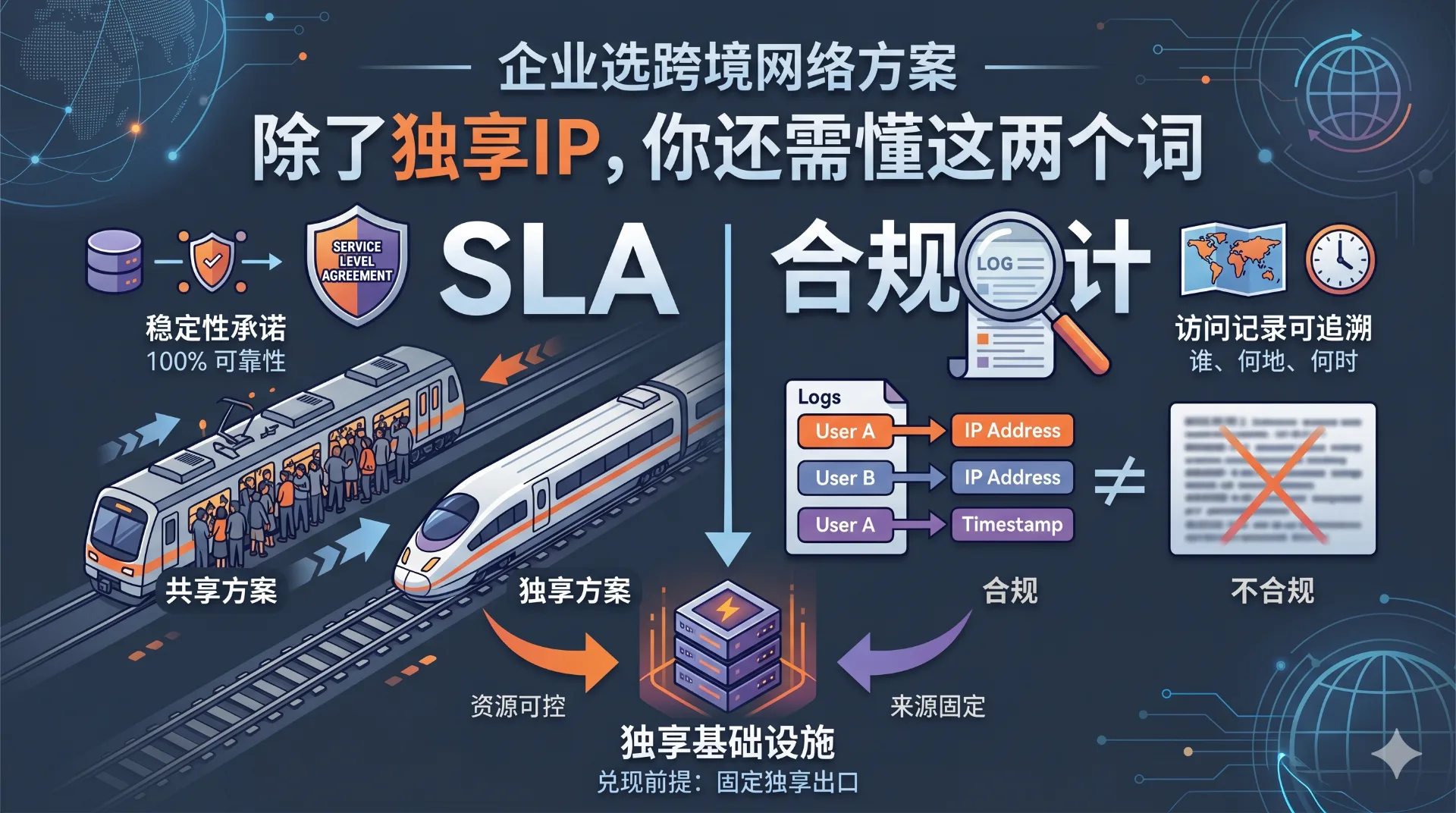 企业级跨境网络的 SLA 与合规审计:稳定性怎么保障