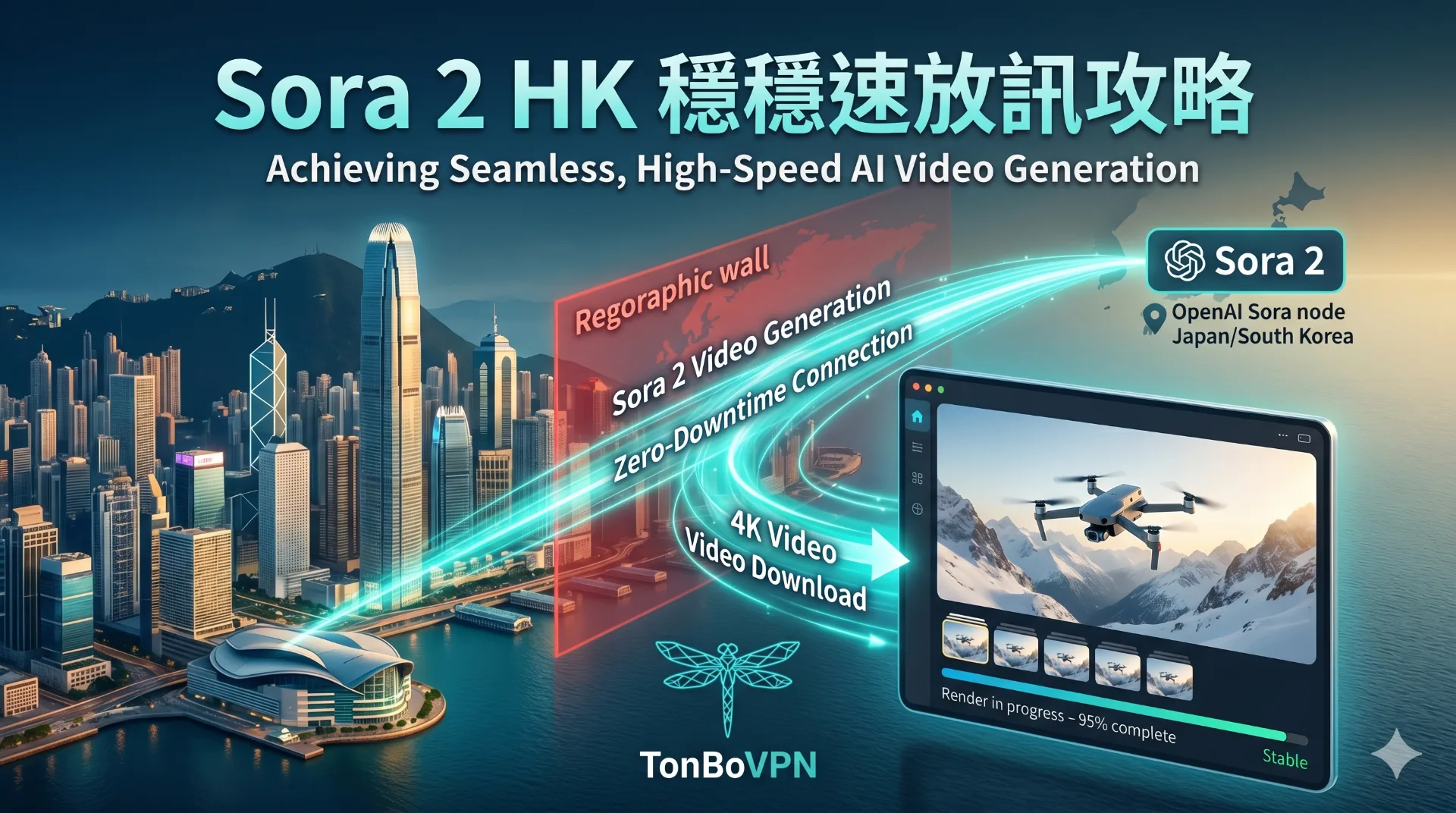 香港點樣穩定用 Sora 2 生成 AI 影片?揀節點實戰 | TonBoVPN