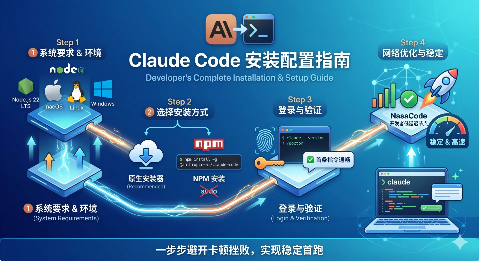 Claude Code 安装配置指南:从环境到稳定首跑