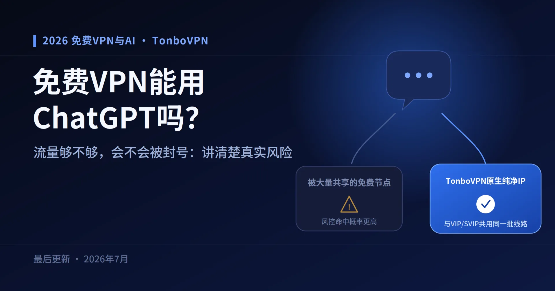 免费VPN能用ChatGPT吗?2026流量与封号风险说明