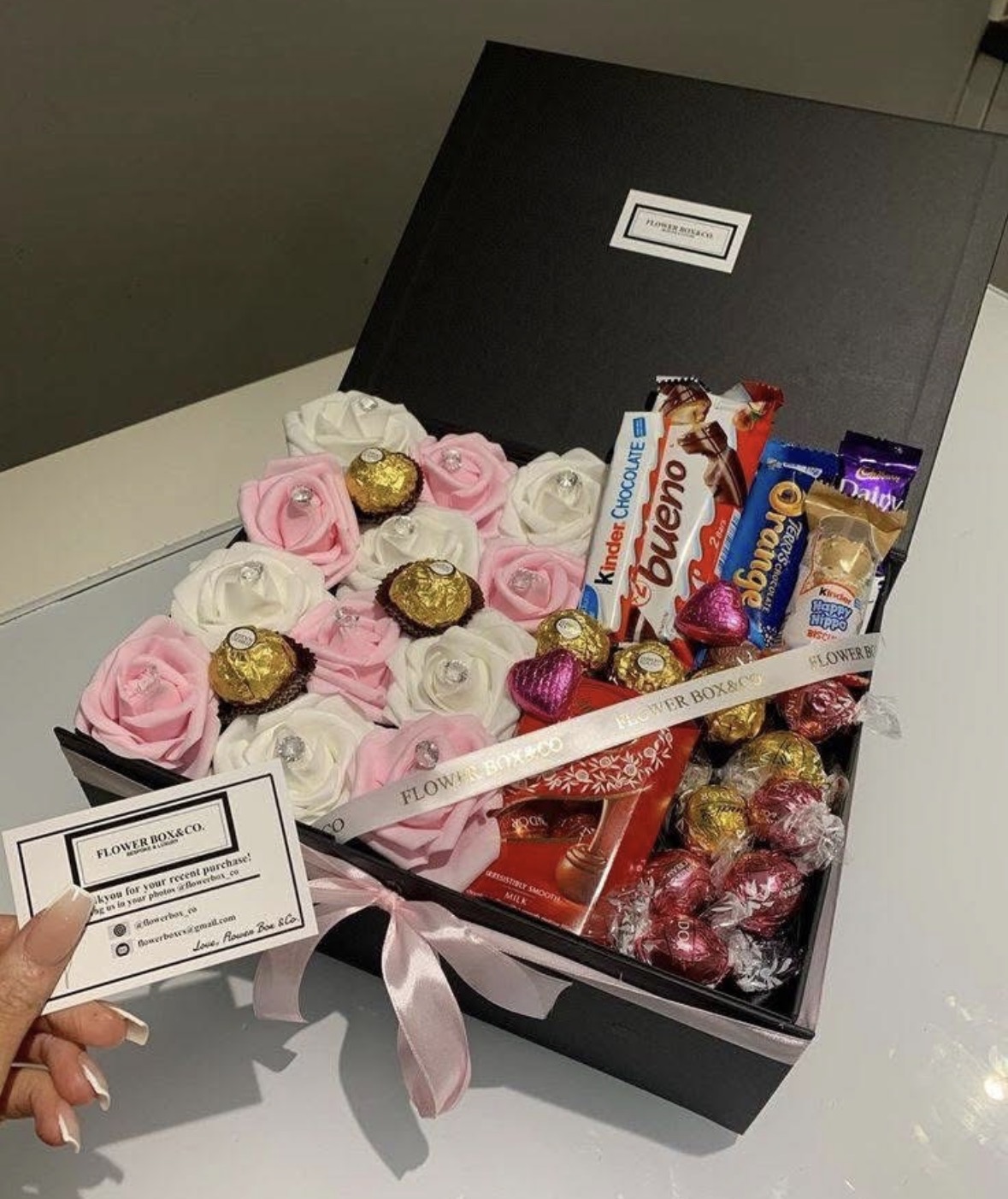 Box rose au chocolat 🍫