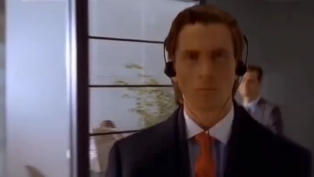 American Pyscho walk scene meme template variant 1