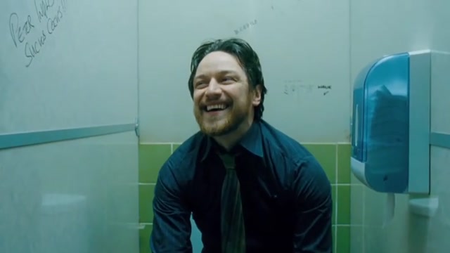 James McAvoy laughing in the toilet meme template variant 1