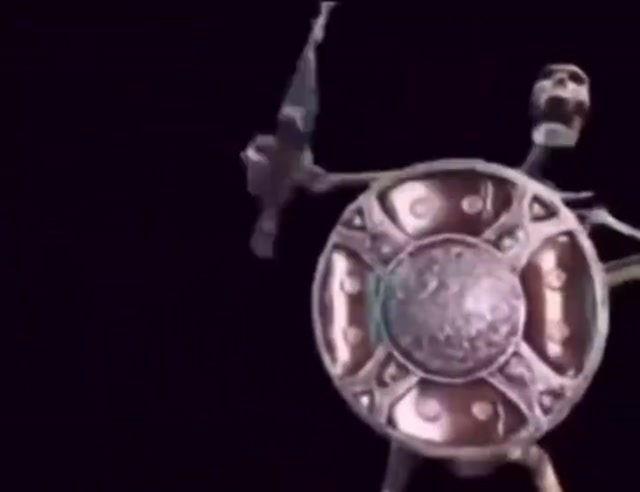 skeleton with sword and shield meme template variant 1